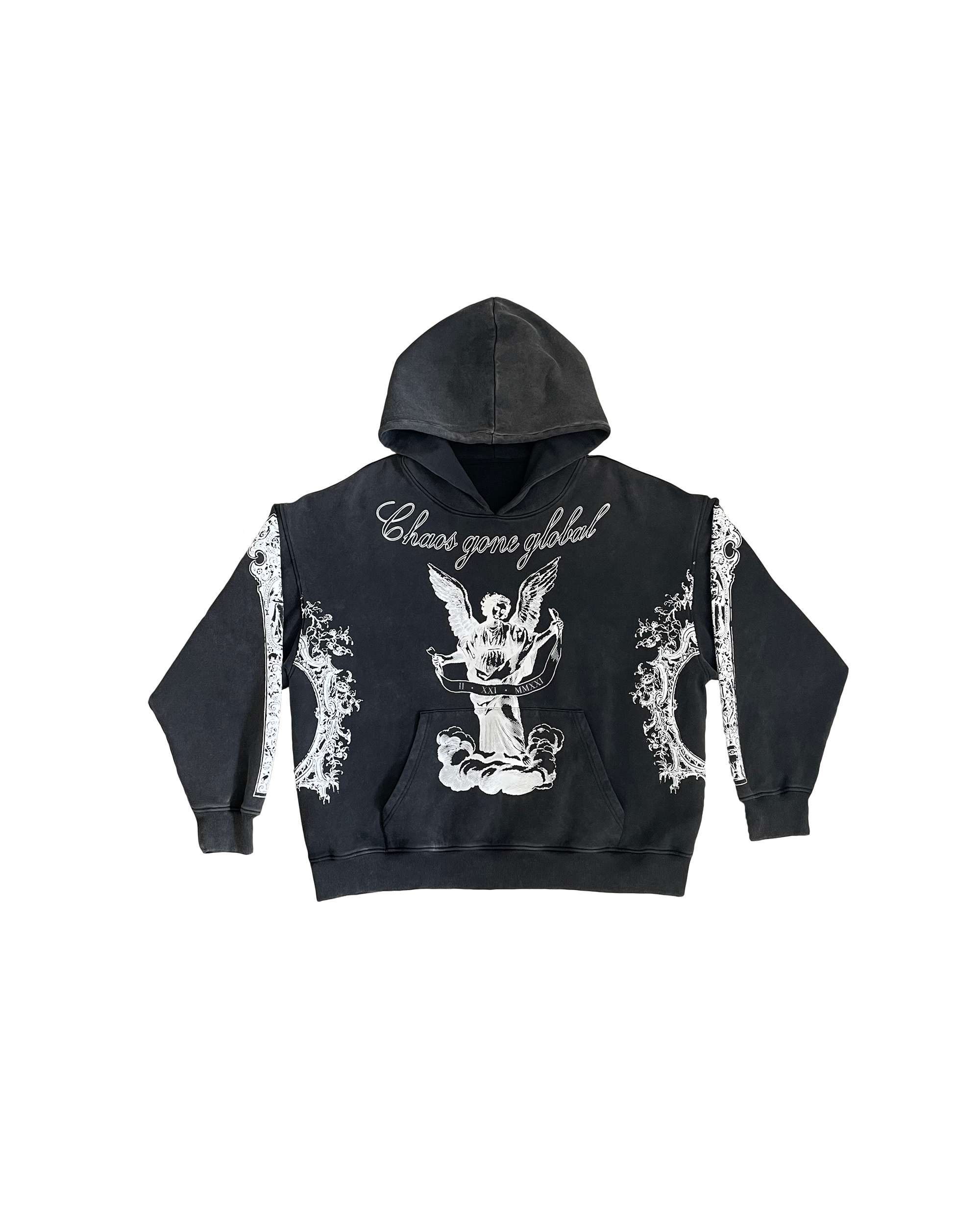 ANGEL HOODIE WASHED BLACK – Chaos Gone Global PL ANGEL HOODIE WASHED BLACK – Chaos Gone Global PL