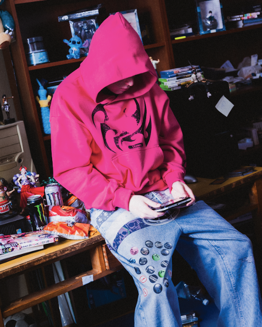 HOODIE GAMER BOY PINK