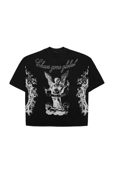 Angel Shorter Fit Black T-shirt